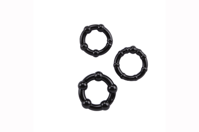 Beaded Cock Rings-Black CN-330300015